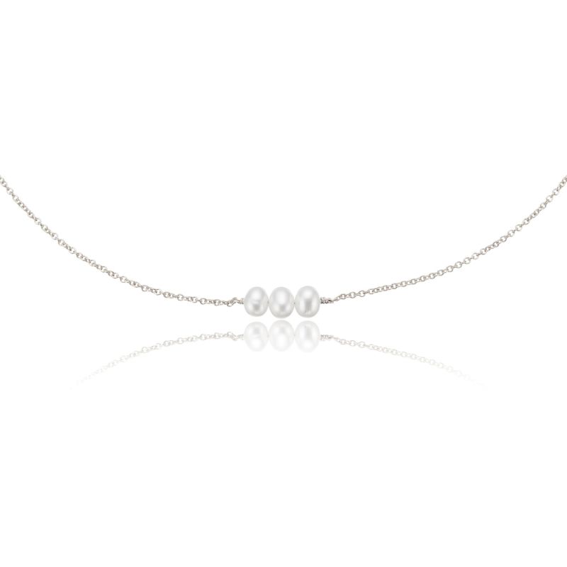 Sterling Silver Cluster Pearl Choker image