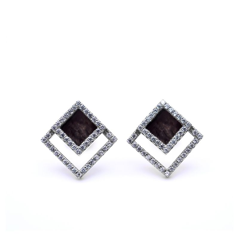 Terra Earring Studs In Black Jade Ii image