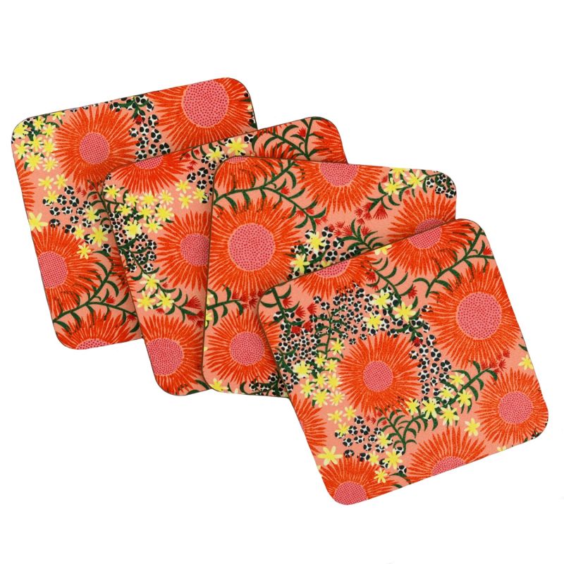 Peachy Floral Coasters image