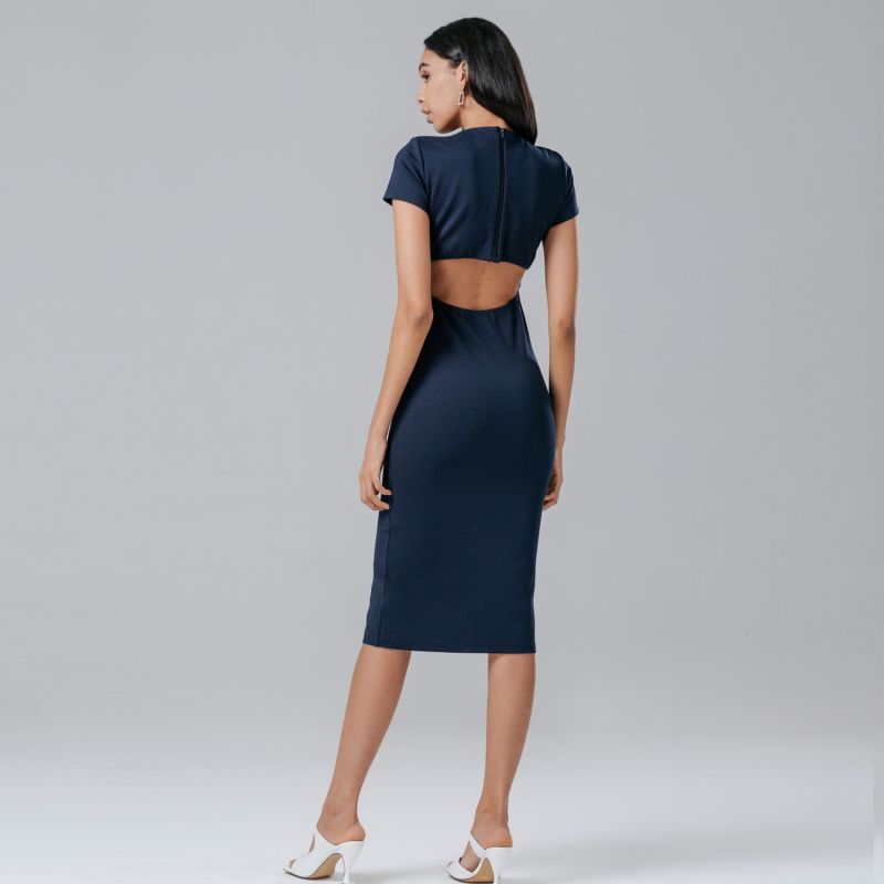 Cut Out Navy Midi Dress image