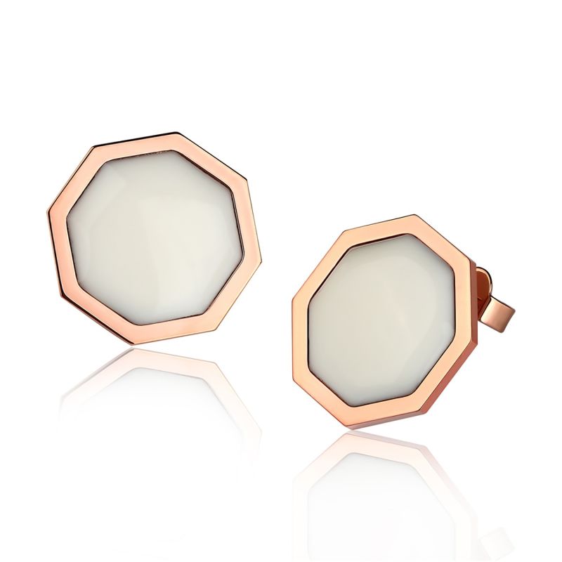 Okto Vintage White Earrings Rose Gold image