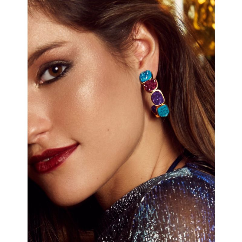 Multicolour Rainbow Lavani Earrings image