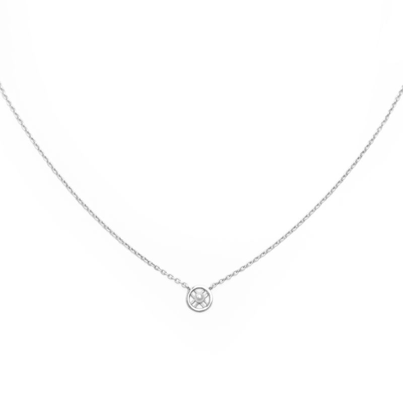 Small Flat Signature X Necklace White Gold image