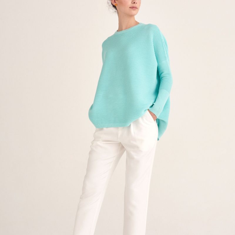 Paisie Ribbed Jumper In Mint Green image