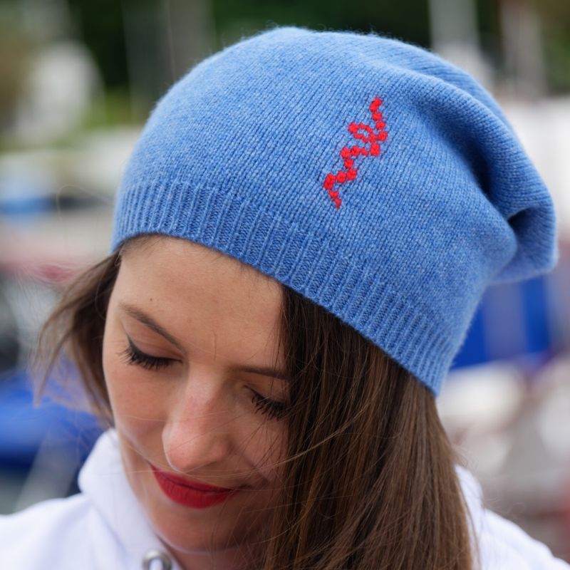 Ethical Cashmere Beanie - Blue image