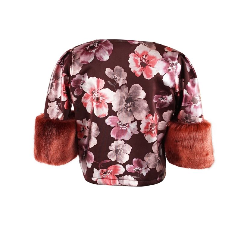 Plum Nouveau Disco Faux Fur Crop Jacket image