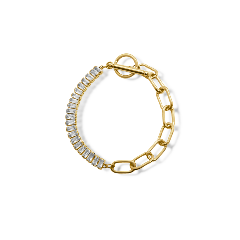 Nyra Luxury Half Chain Half Zirconic Bracelet image