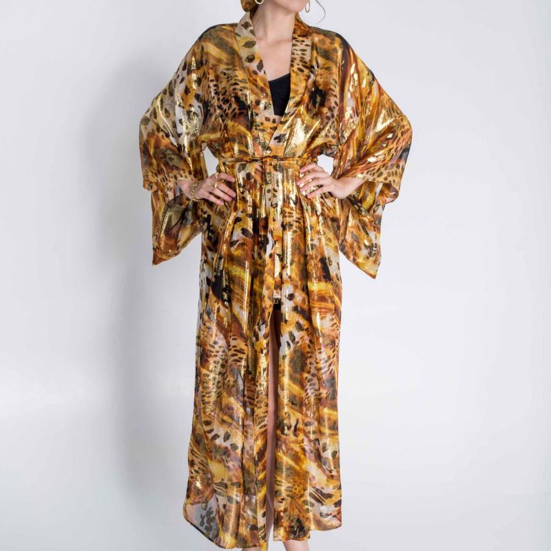 Silk Kimono In Gold image