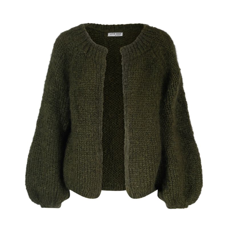 Graphic Mohair Long Cardigan - Luxury Green