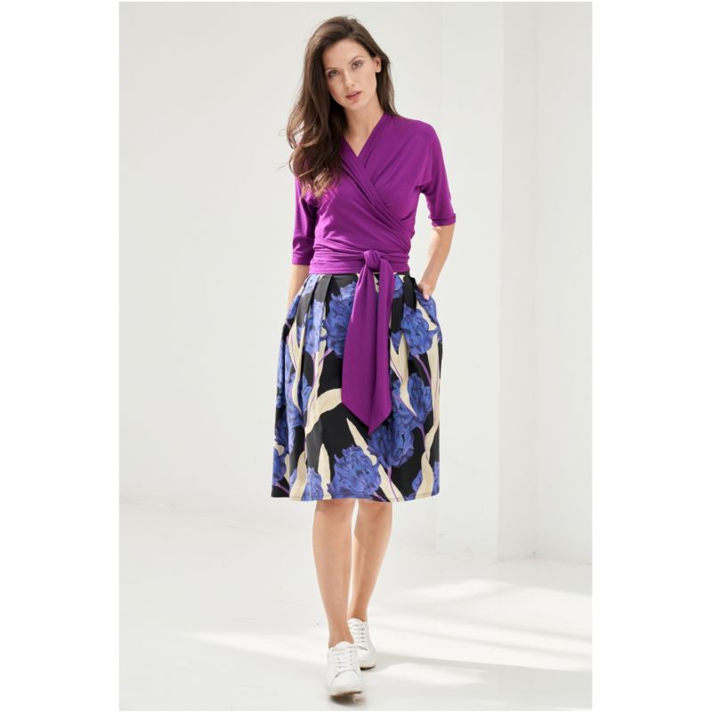 A-Line Skirt With Hortensia Print image