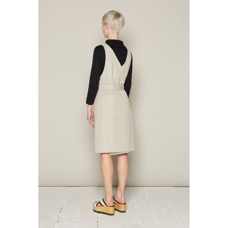 Isabelle Wrap Dress Beige In Organic Cotton image