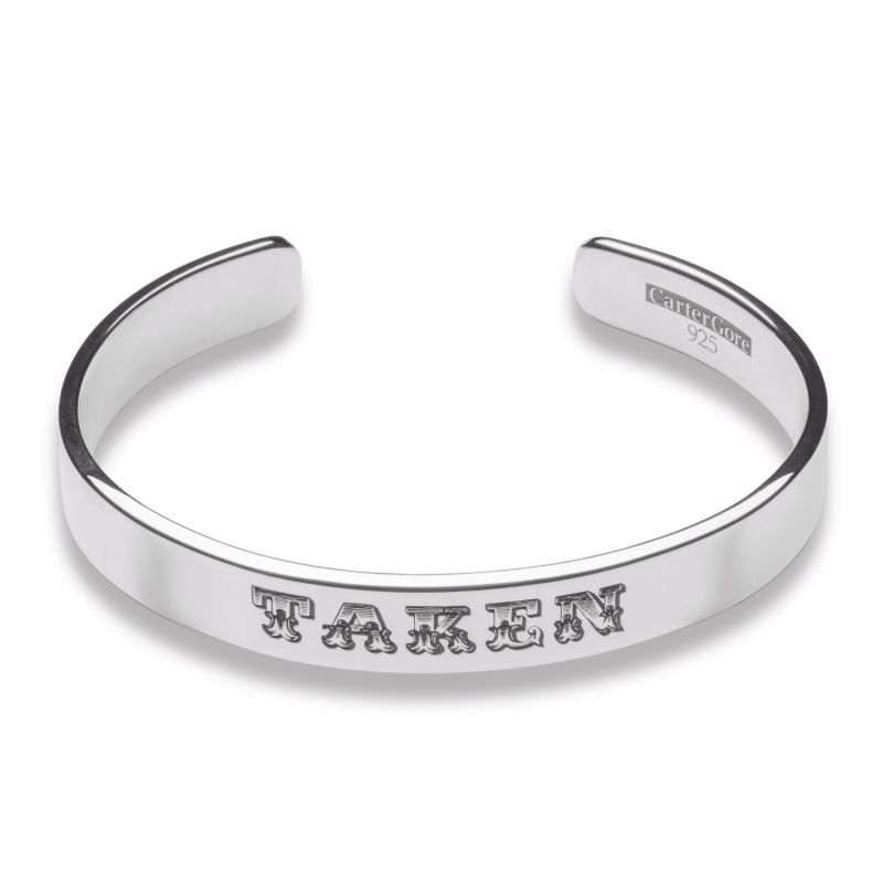 Silver Medium Width Taken Bangle image