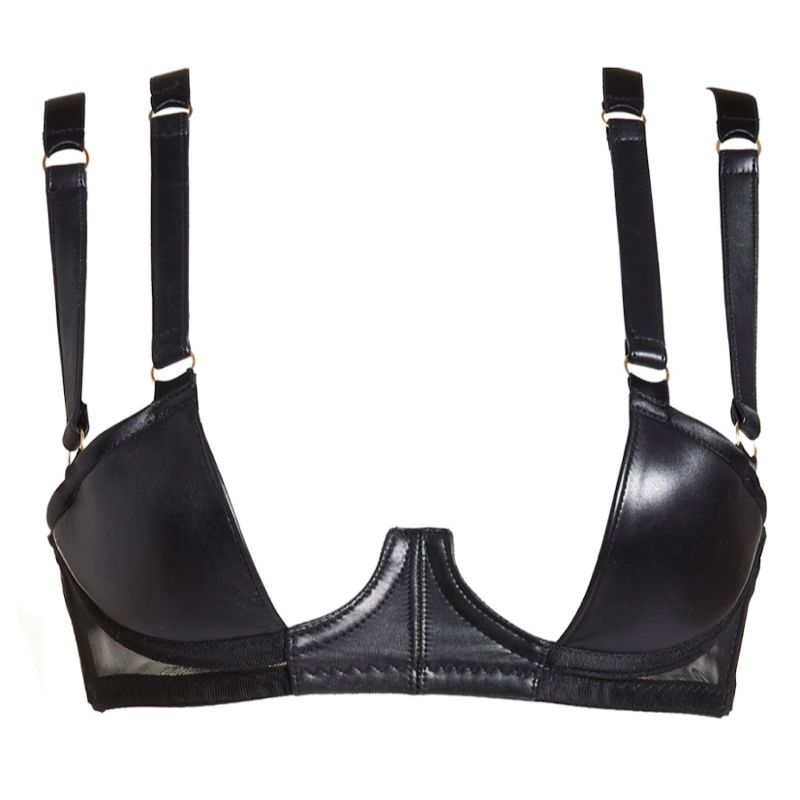 Nina Leather Demi Bra With Half Cups image