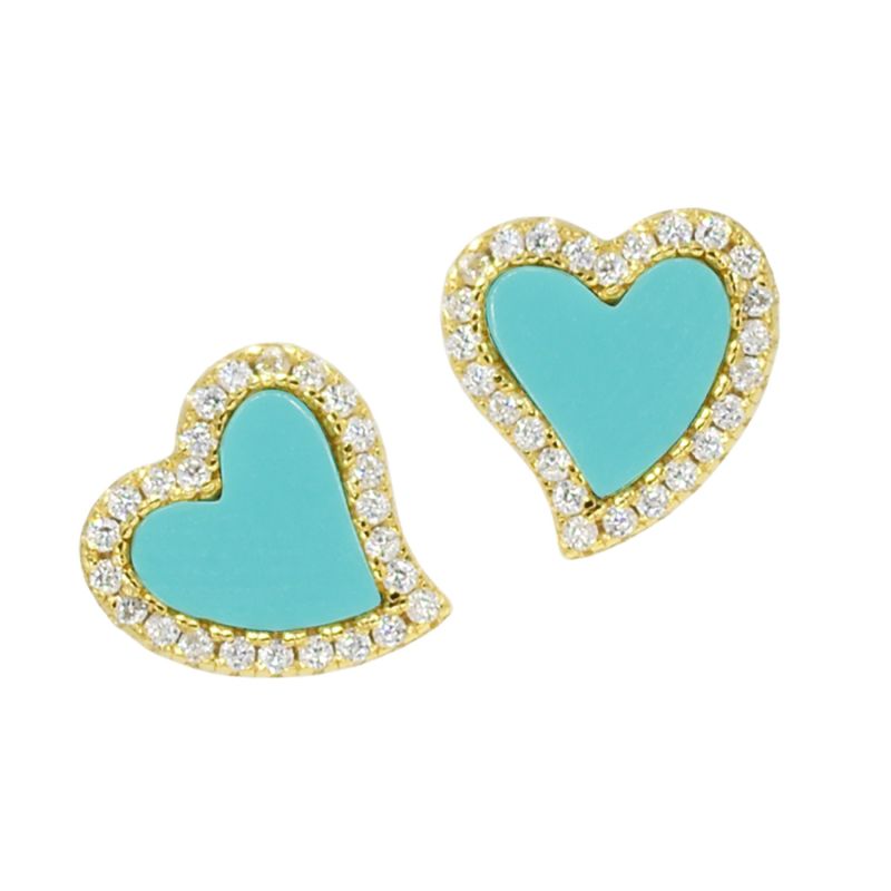 Turquoise Amore Heart Stud Earrings image