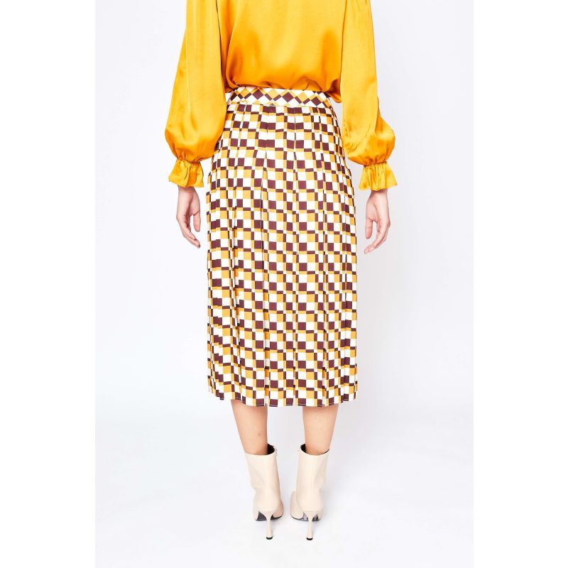 Checkerboard Midi Skirt image