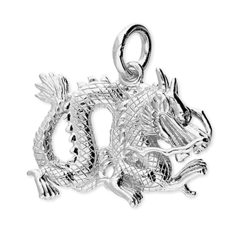 Sterling Silver Dragon For Women With Silver Chain image