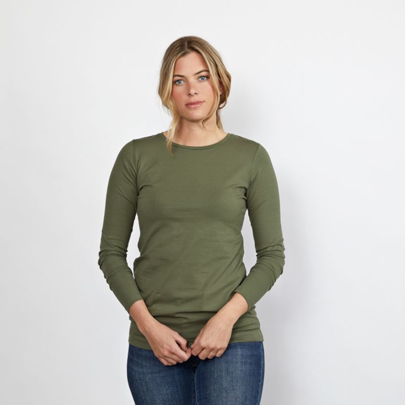 Long Length Cotton Khaki Tee image