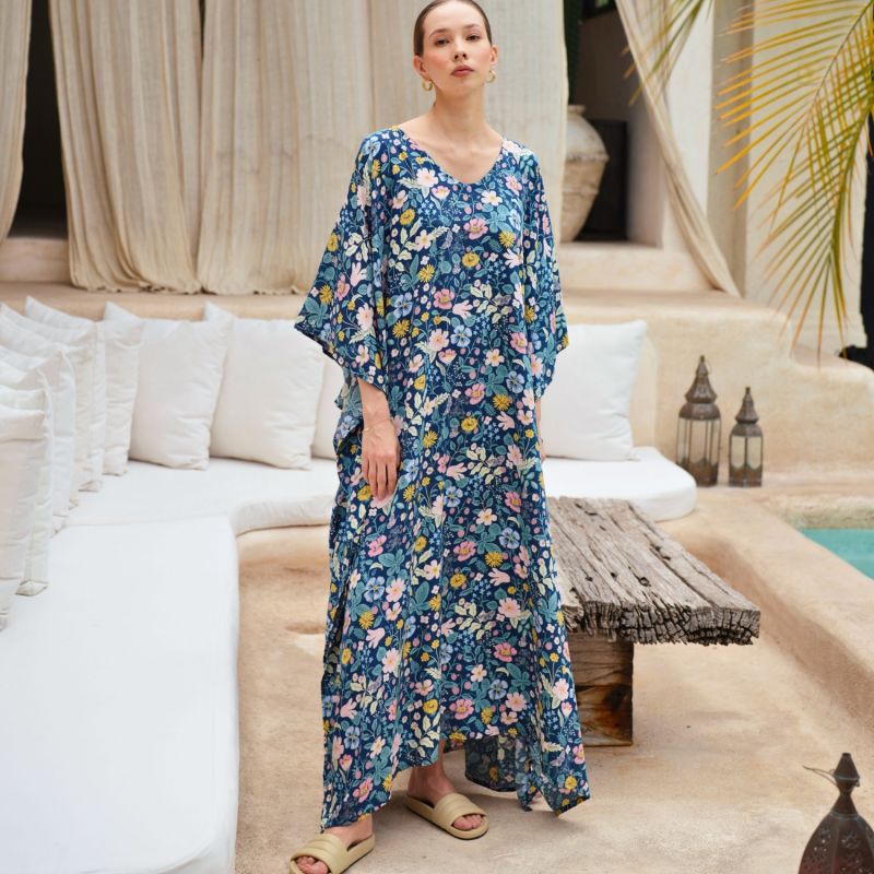 Oaklynn Kaftan Dress In Botanical image