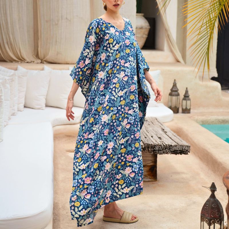 Oaklynn Kaftan Dress In Botanical image