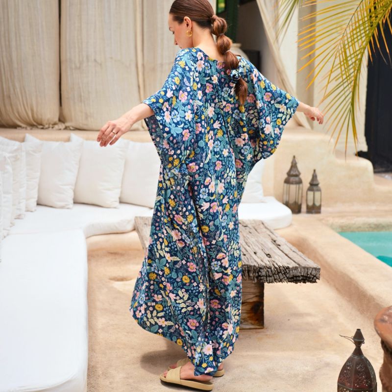 Oaklynn Kaftan Dress In Botanical image