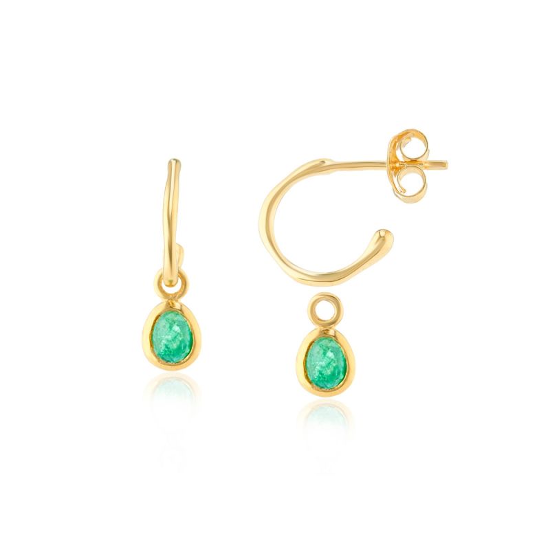 Hampton Emerald & Gold Vermeil Gemstone Earrings image