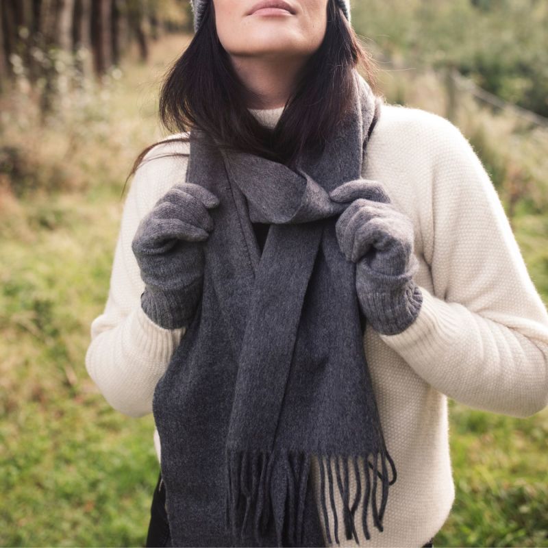 Oban Dark Grey Cashmere Scarf image