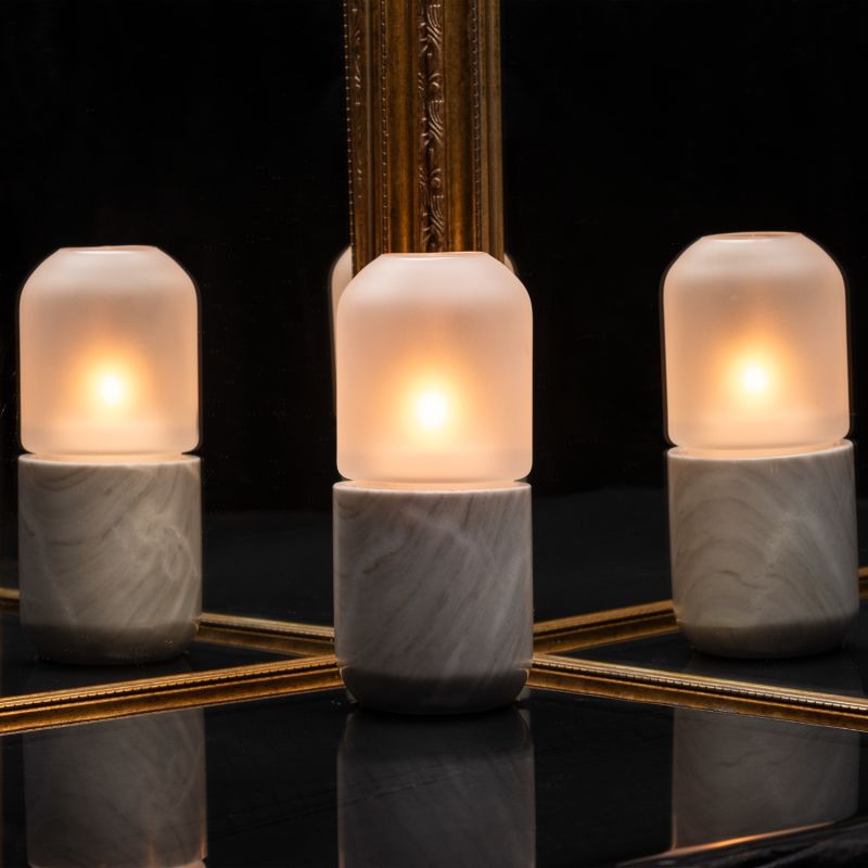 Pill Candle Holder - White Marble image