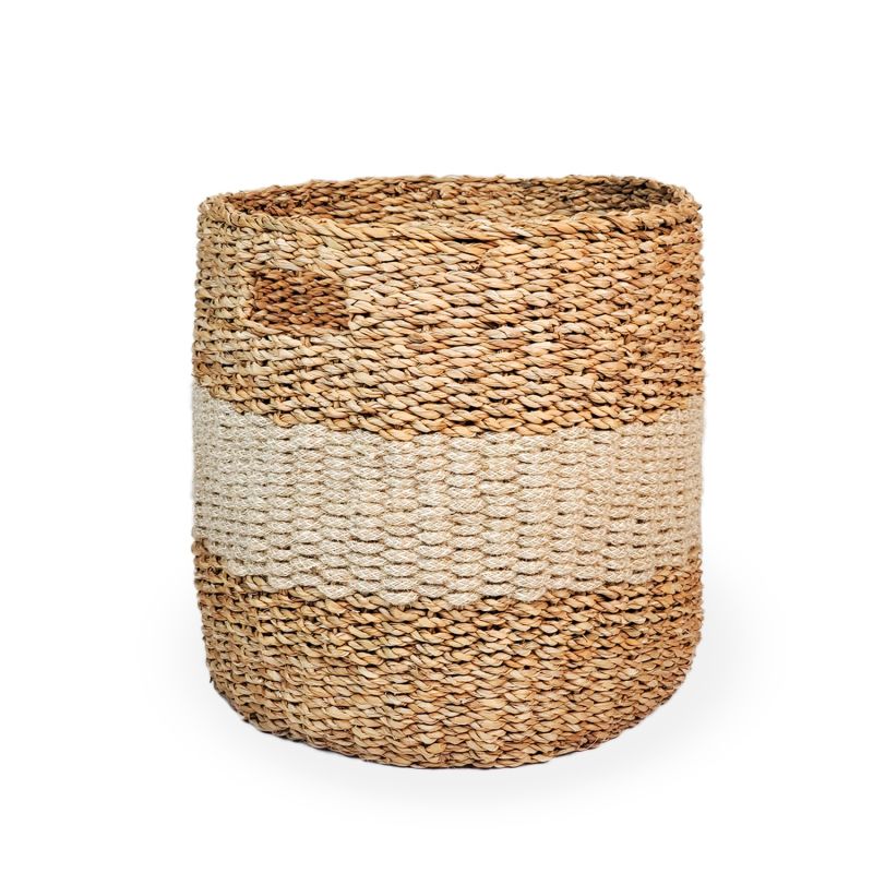 Savar Hamper Basket With Handle In Natural - Set Of 3 image