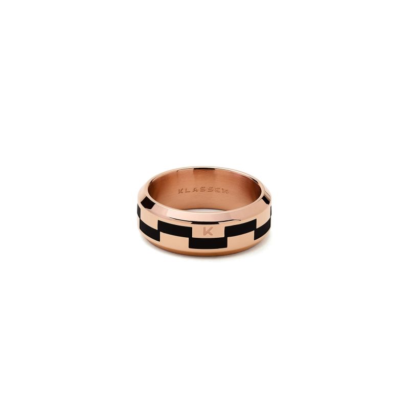 Duality Grinder Ring - Rose Gold & Black Enamel image