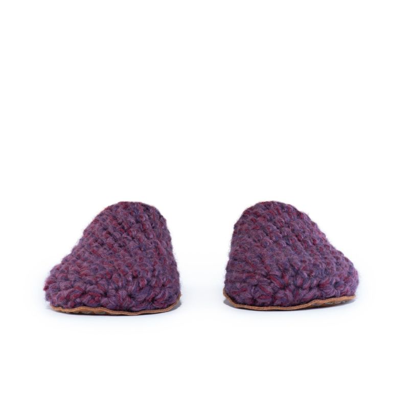 Handmade Bamboo Wool Slippers In Lavender Purple image