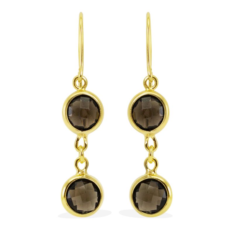 Vesuvio Smoky Quartz Gold Earrings image