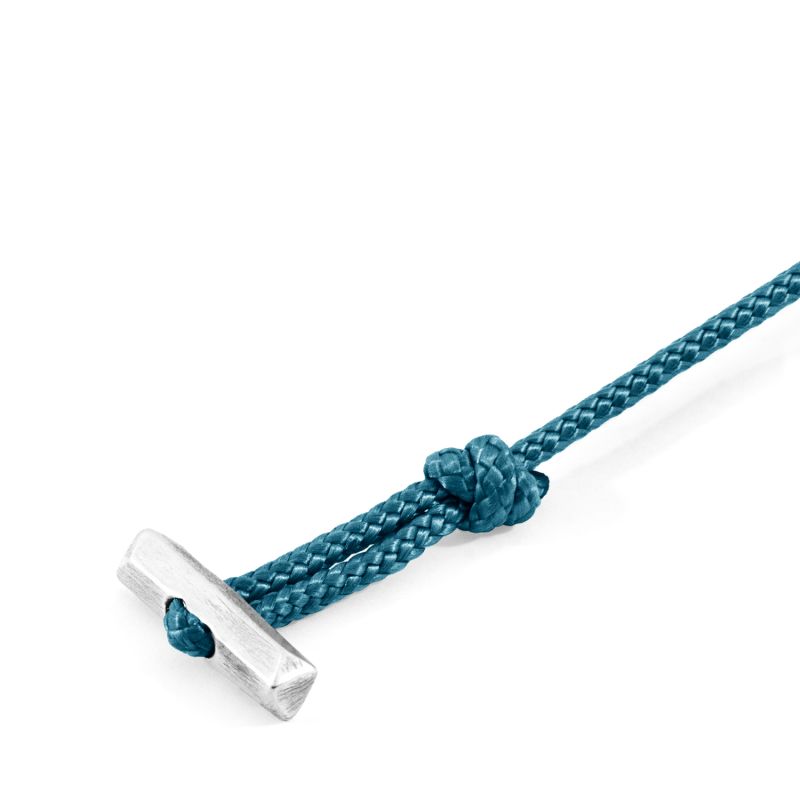 Ocean Blue Oxford Silver & Rope Bracelet image