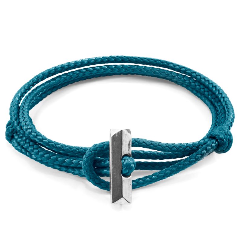 Ocean Blue Oxford Silver & Rope Bracelet image