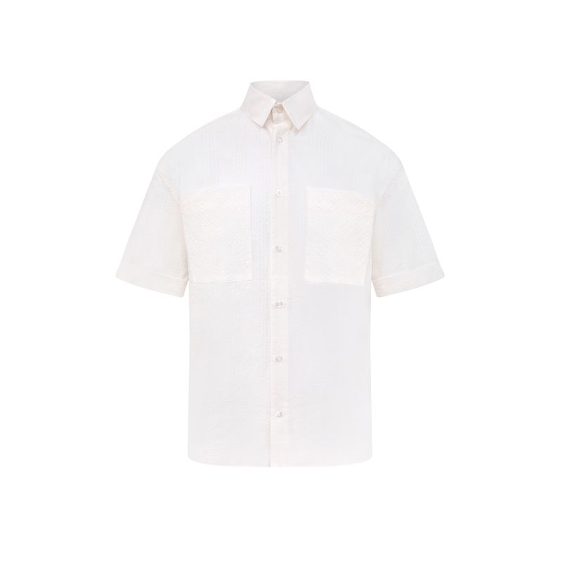 Ocean Drive Mens Relaxed Linen Shirt, Upcycled Linen, In White image