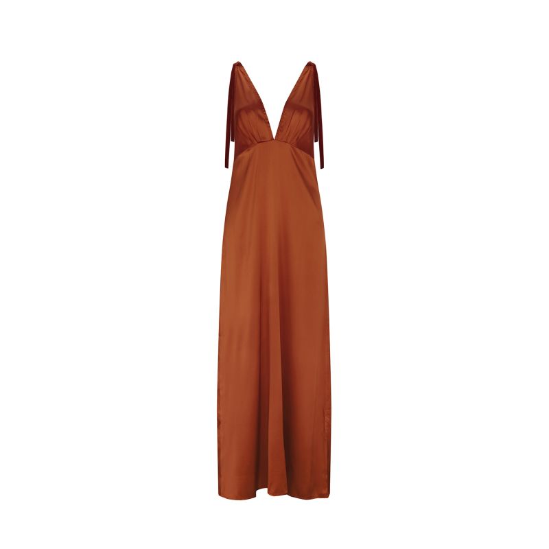 Ocre Silk Maxi Dress image