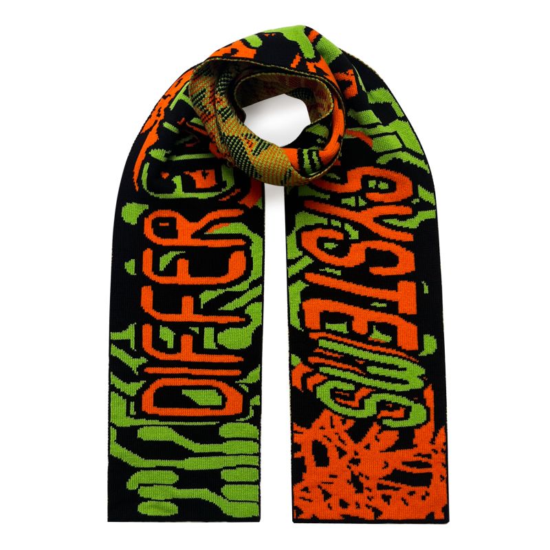 Odd Wiring Wool & Cashmere Scarf Orange & Green image