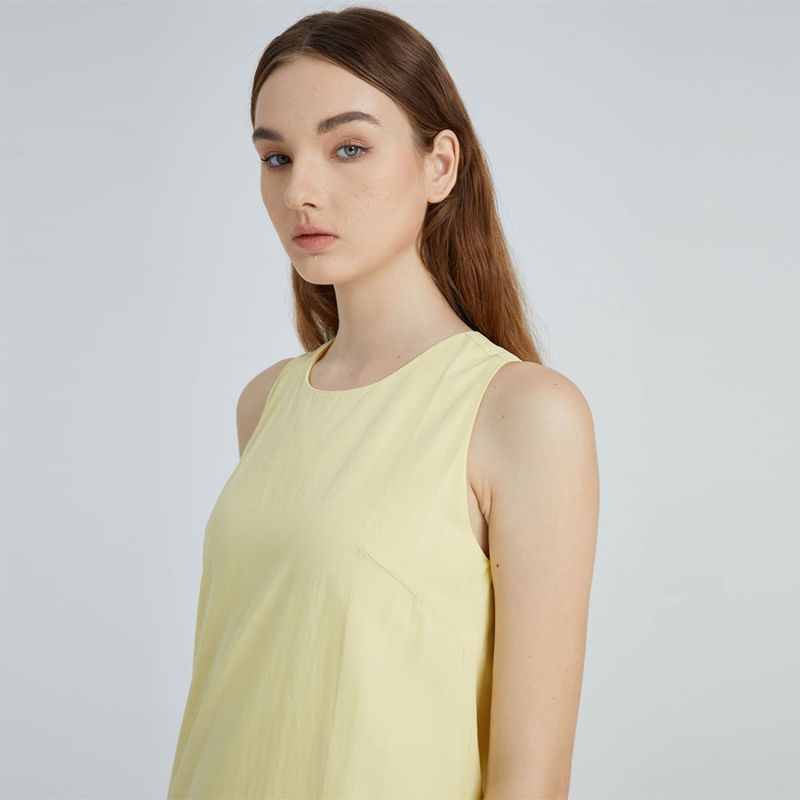 Odette Tencel™ Cut-Out Back Midi Dress In Lemon image