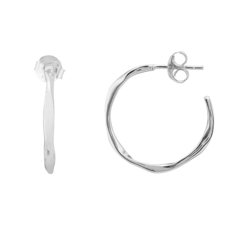 Ronda Piccolo Polished Sterling Silver Hoop Earrings image