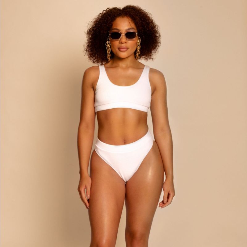 Tide White High Waisted Bikini image