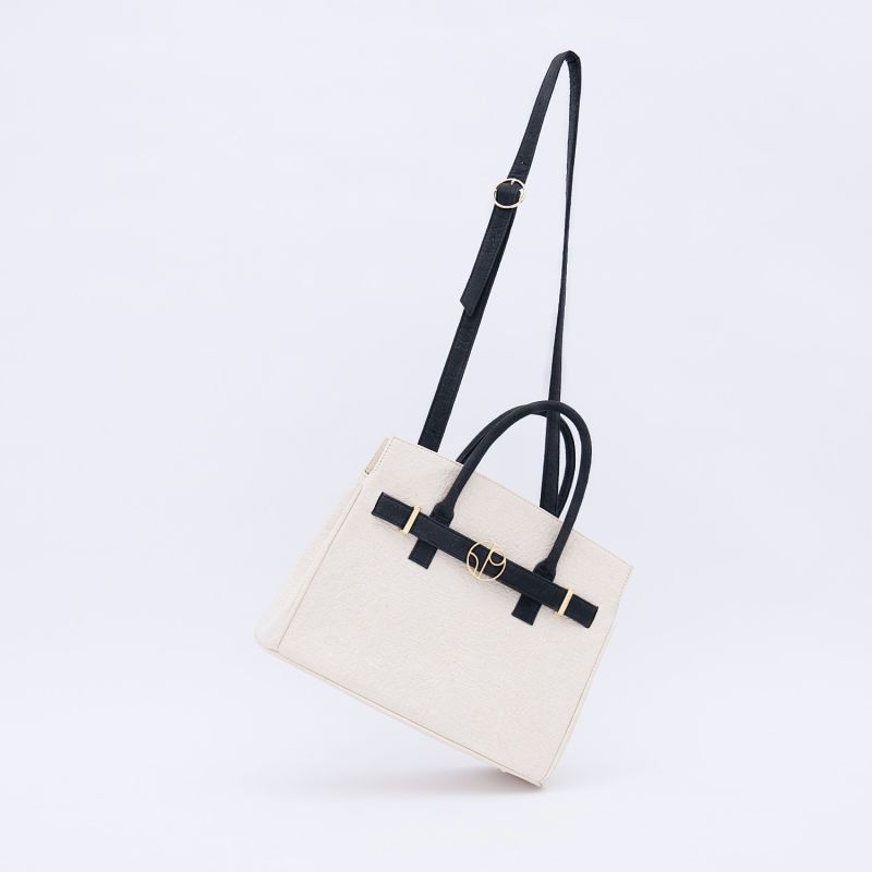 Sydney Piñatex Handbag In Latte White image