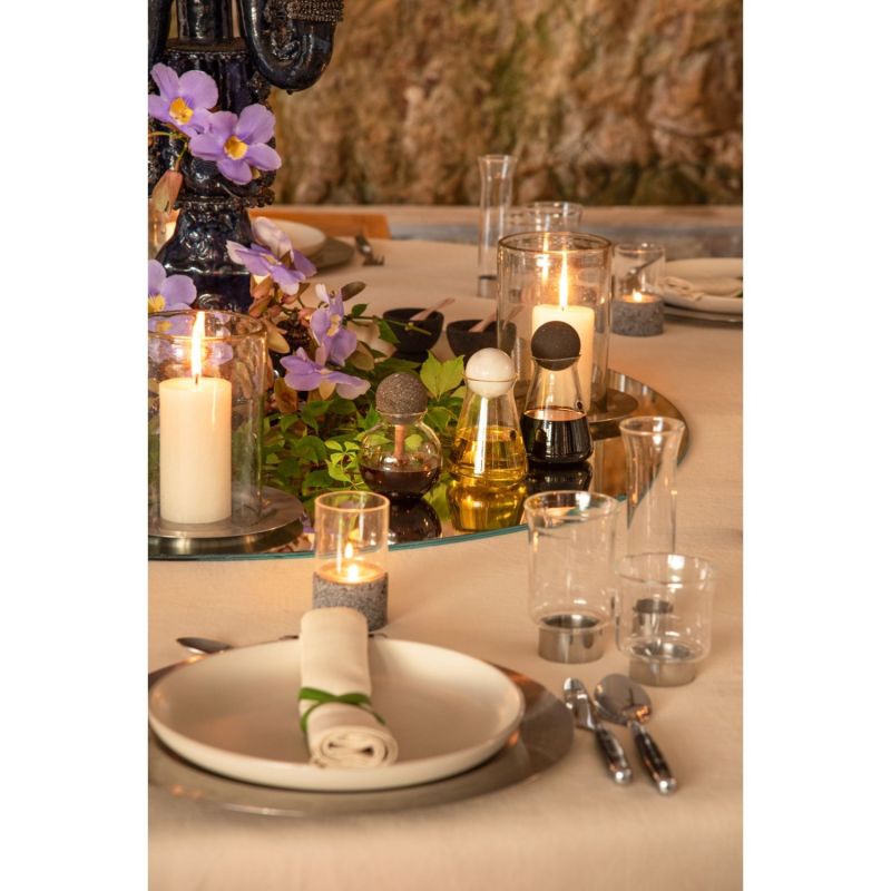 Oil and Vinegar Containers with Marble and Lava Stone Lid image