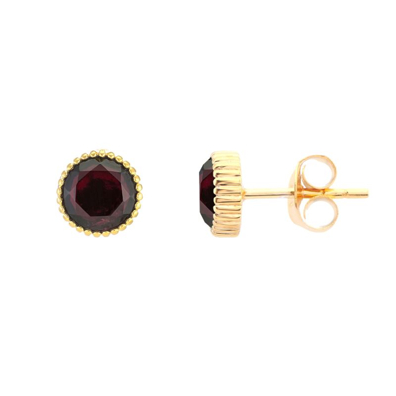 Barcelona January Garnet Birthstone Stud Earrings image