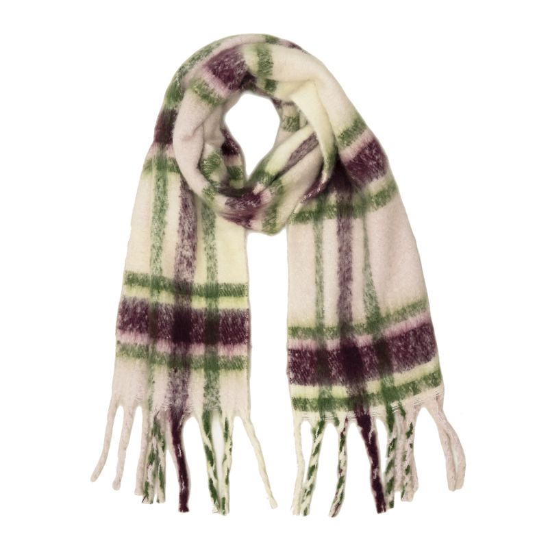 Replaid Oversized Scarf - Grape & Green image