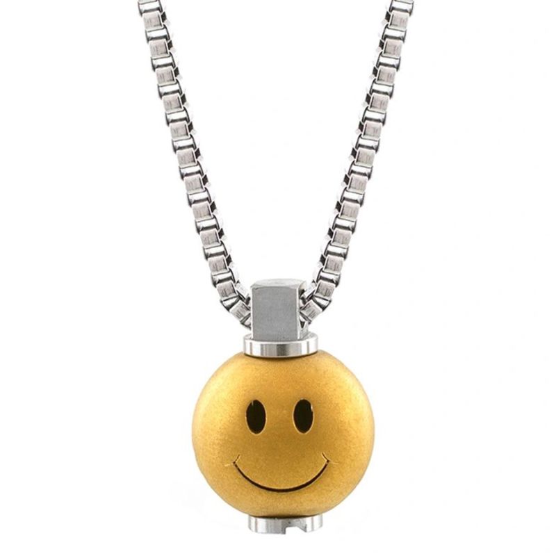 Big Smiley Matte Gold Necklace image