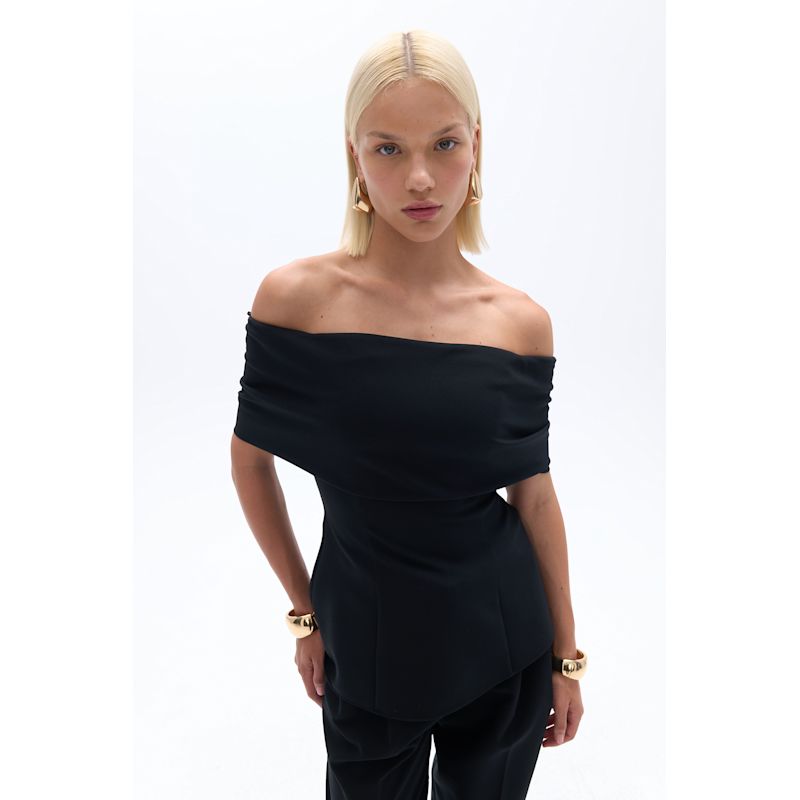 Off The Shoulder Blouse - Black | NOCTURNE | Wolf & Badger Off The Shoulder Blouse - Black | NOCTURNE | Wolf & Badger