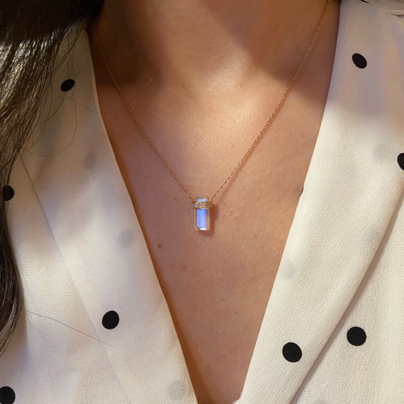 Moonstone Huggie Necklace image