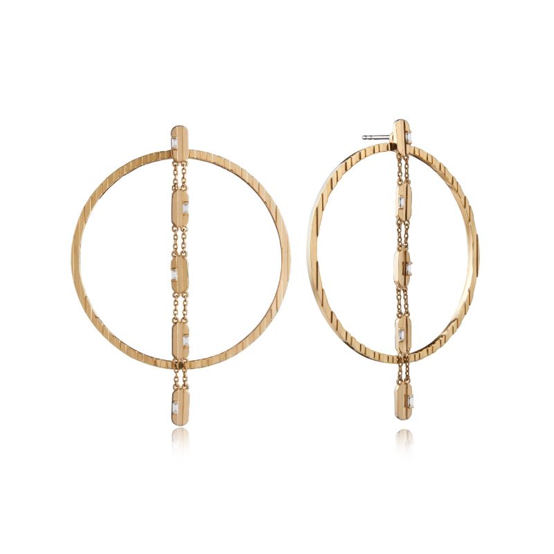 Charming 2Way Hoop Earrings White image