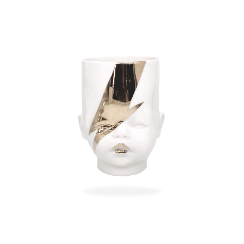 Oh Baby David Bowie Cup/Vase,White With Gold image