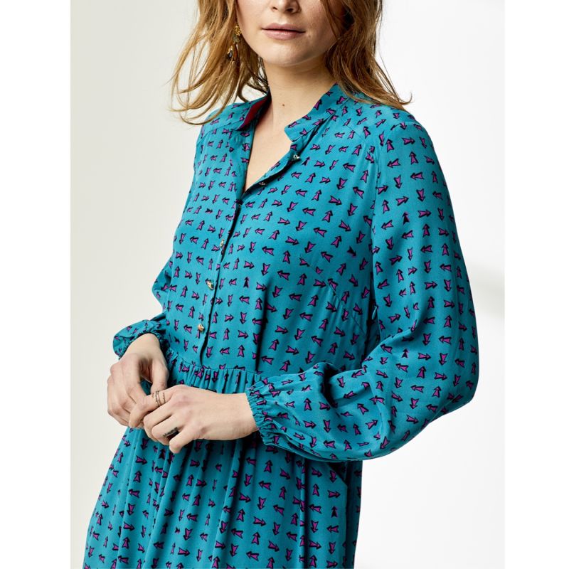 Anastasia Dress Green Arrow Print image