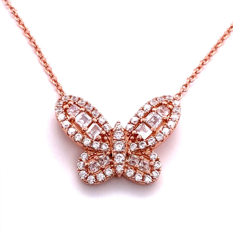 Small Butterfly Necklace - Rose Gold image